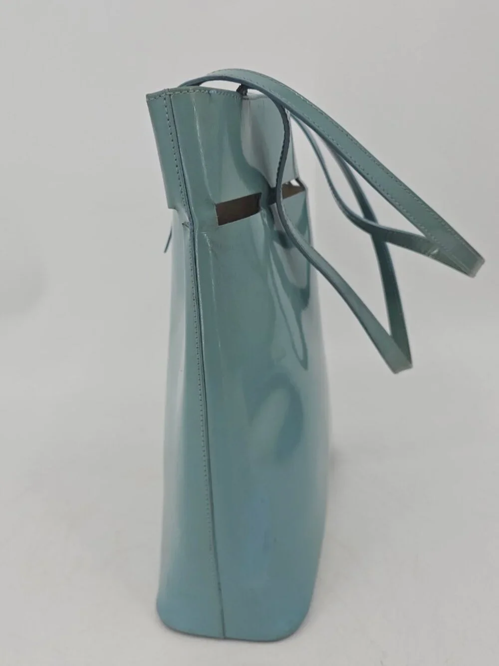 Rare Vintage Kate Spade Robinegg Blue Patent Leather Bucket Tote Bag Pastelcore